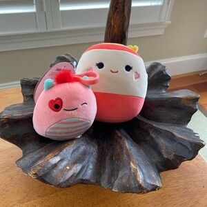 Squishmallow Raisy the Ramen 5” & Willett the Monster 3.5" clip New with tag NWT